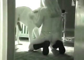 Terrific blowjob and fuck movie with a blonde that loves dogs