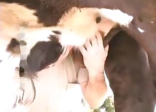 Open-air seduction video with a confident male zoophile with his big D